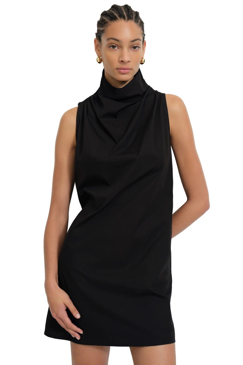 Minna Poplin Shift Dress, Alternate, color, BLACK