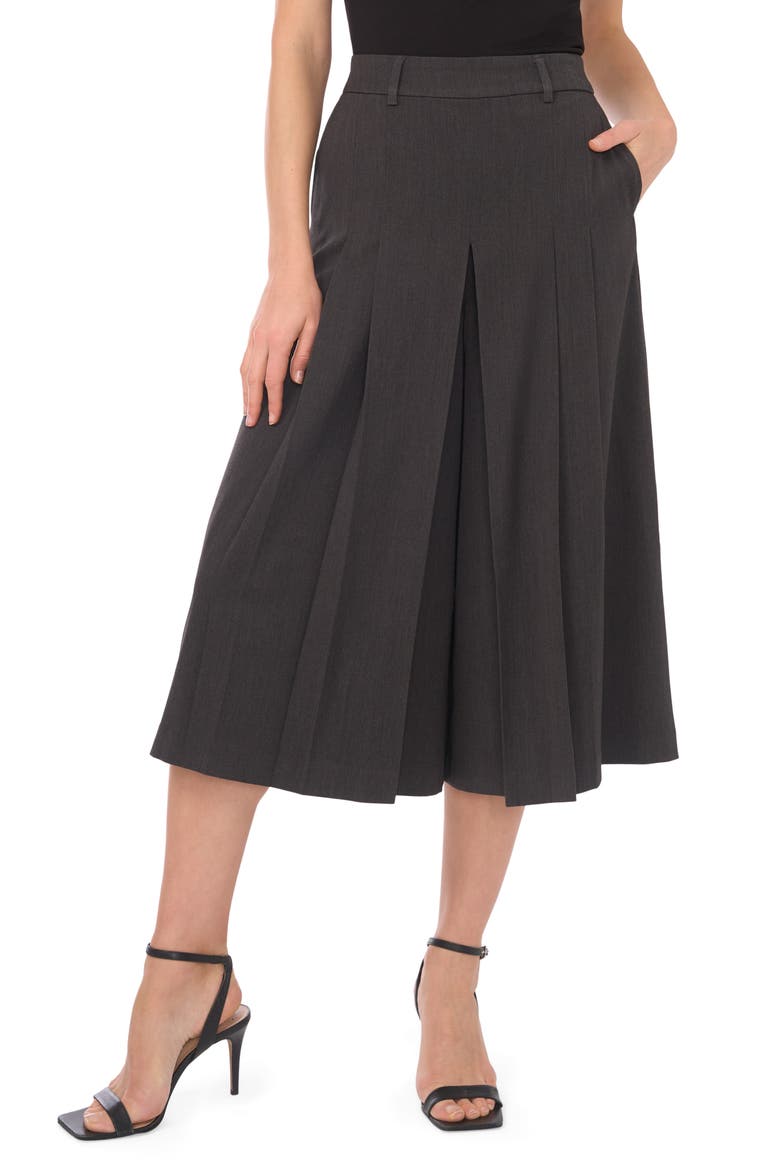 Pleat Front Culottes, Main, color, MEDIUM HEATHER GREY