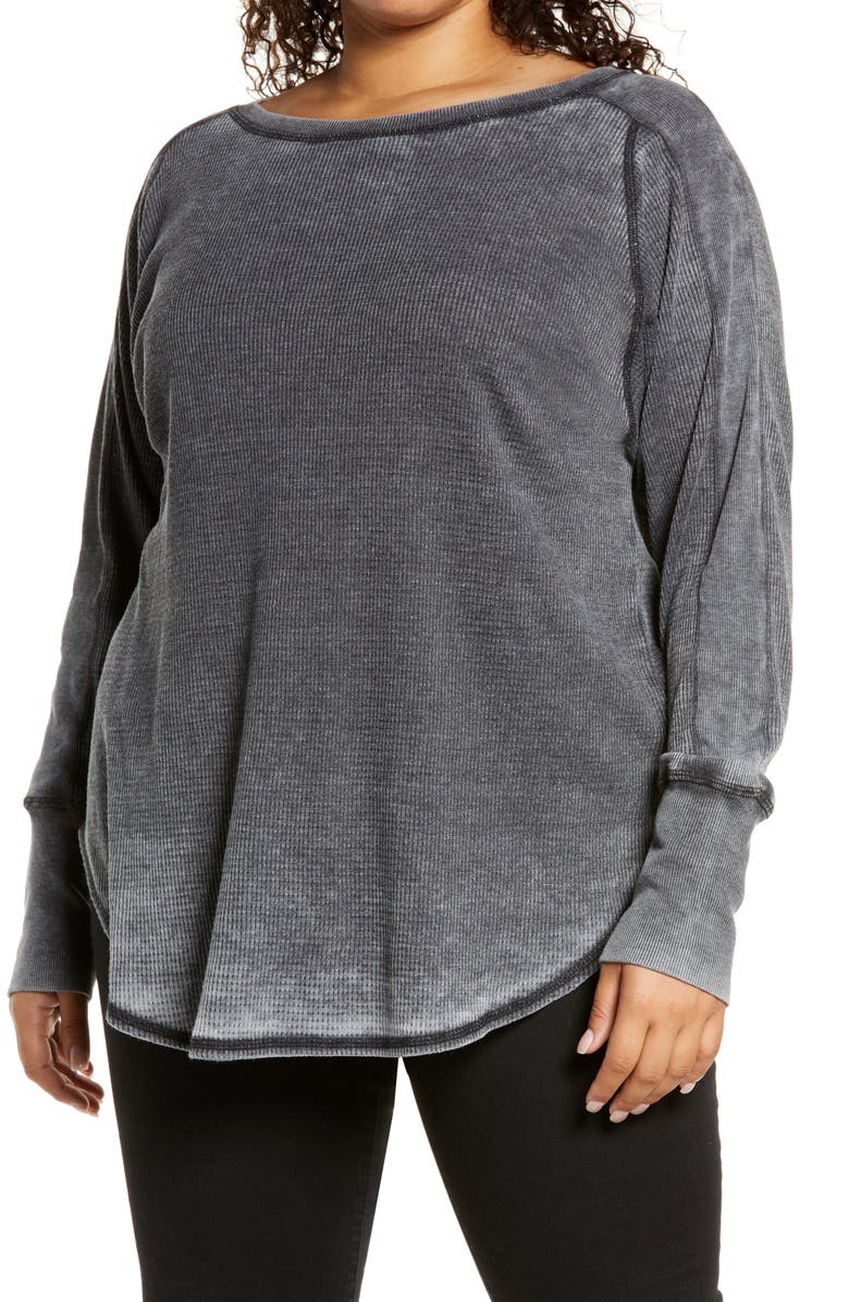 Treasure & Bond Shirttail Hem Thermal Top, Main, color, 