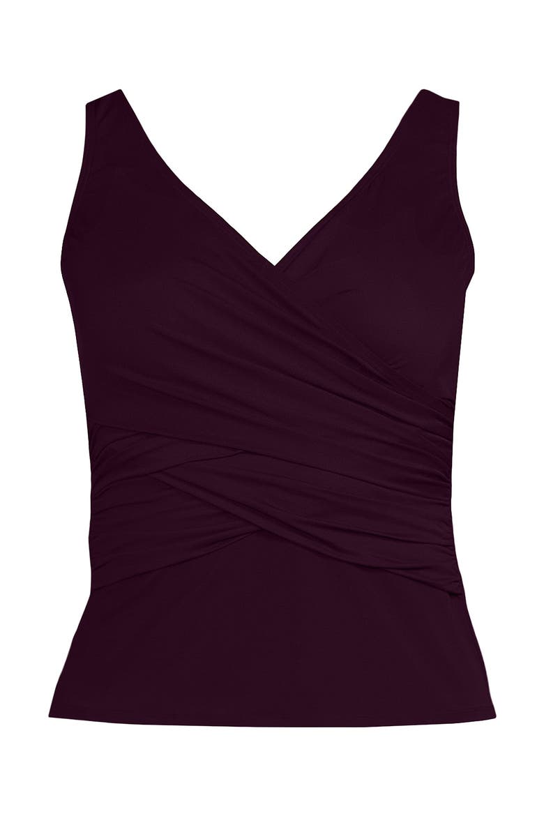 Slender Suit Tummy Control Wrap Tankini Swimsuit Top, Alternate, color, Dark Wine