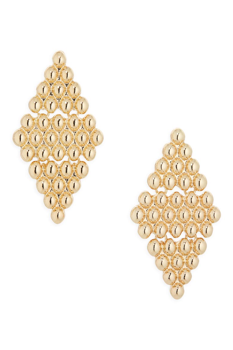 Beaded Drop Earrings, Main, color, GOLD
