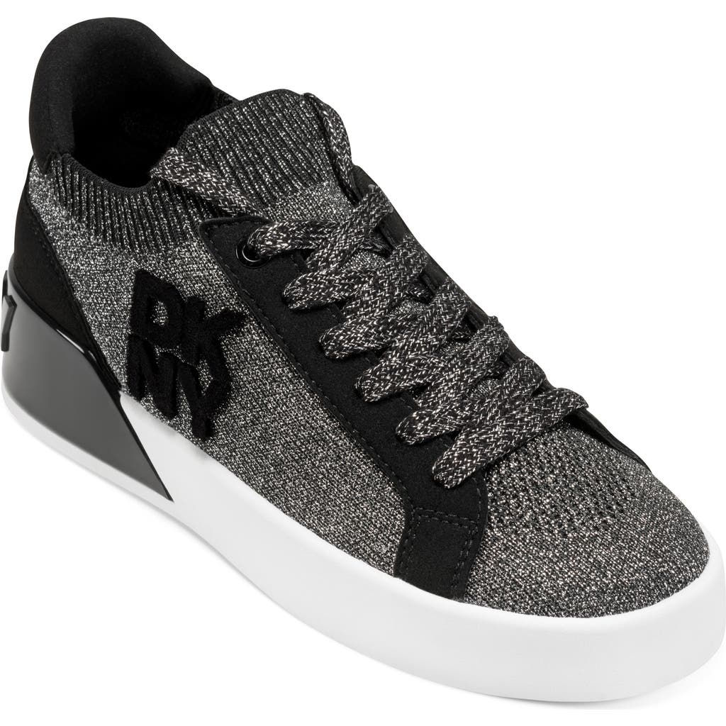 Dkny Mallory Knit Sneaker In Black