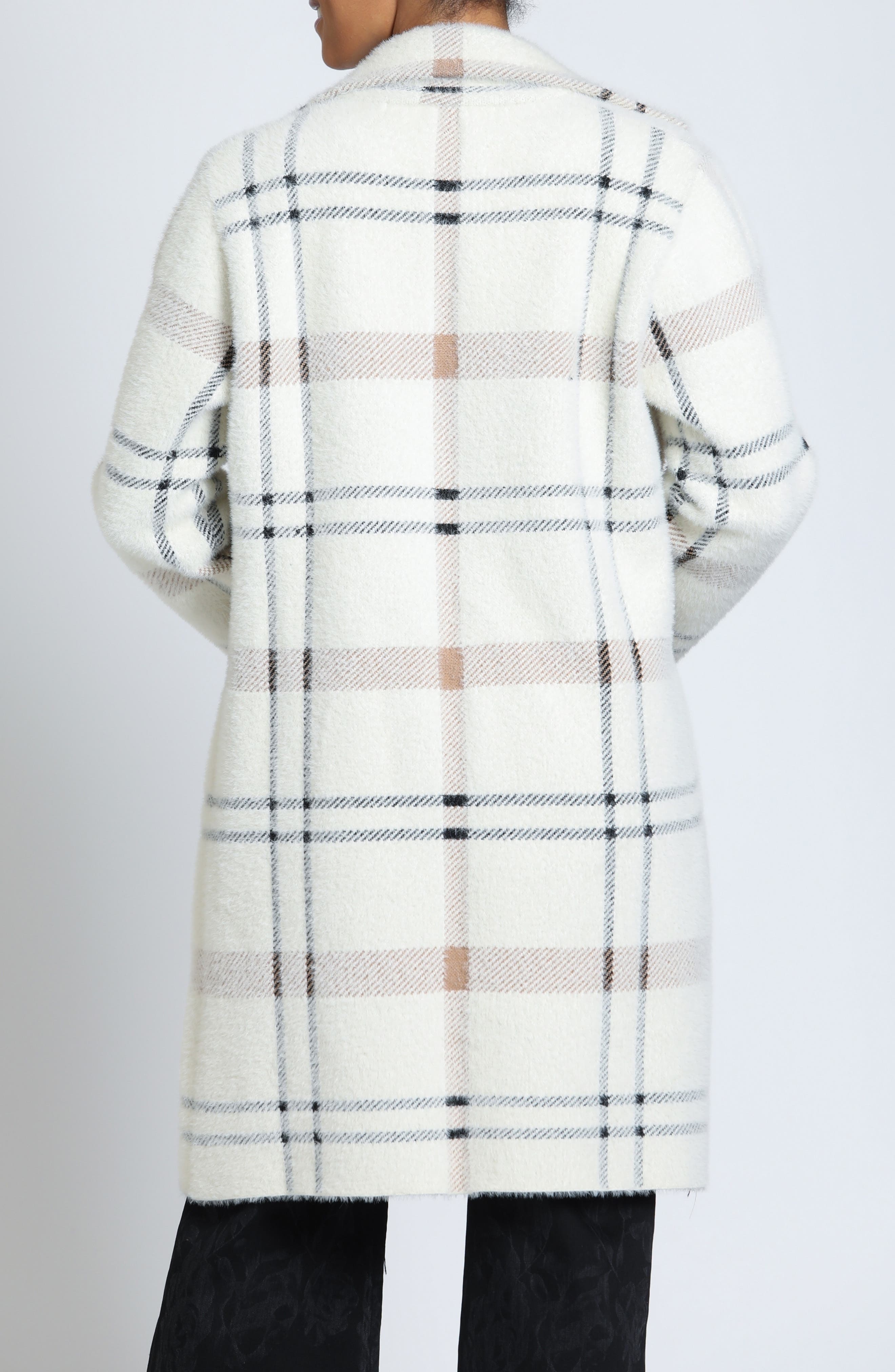 APNY Alpine Plaid Longline Cardigan (Women) | Nordstrom
