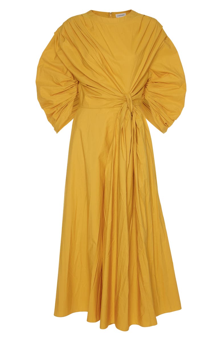 McQueen Knot Cotton Poplin Midi Dress, Alternate, color, 