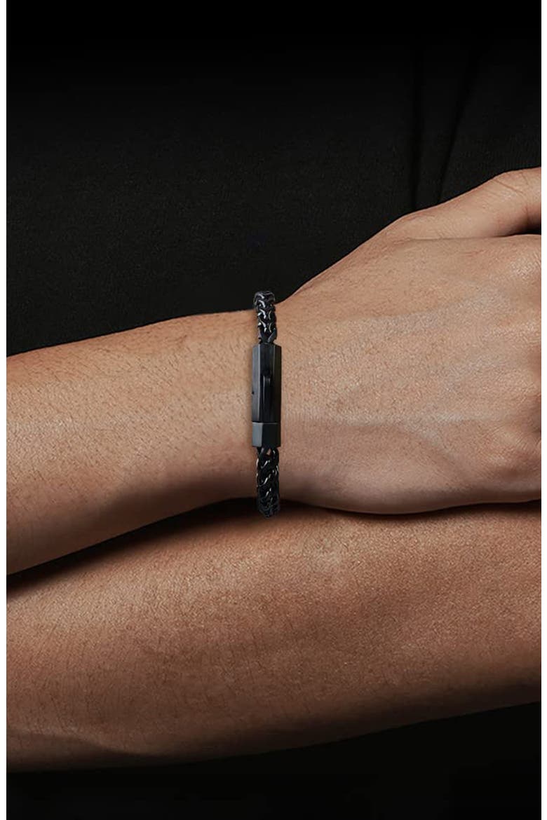Franco Chain Bracelet, Alternate, color, BLACK