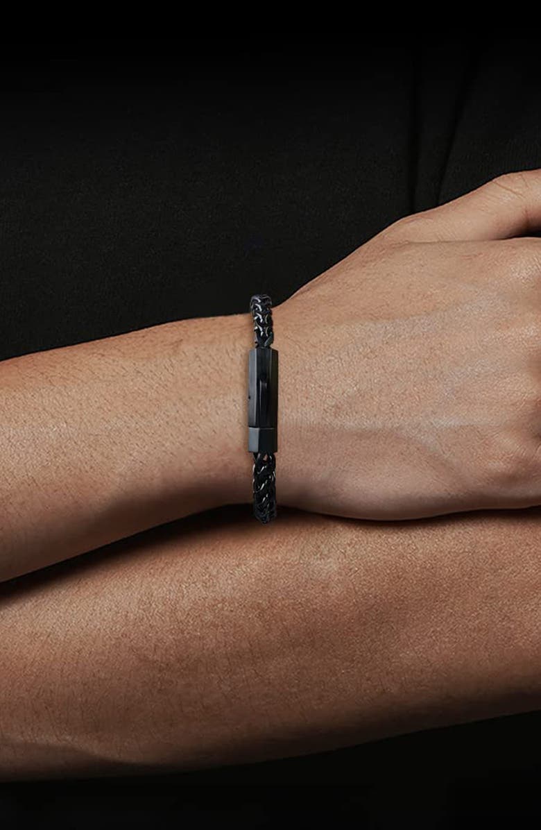 GEOFFREY BEENE Franco Chain Bracelet, Alternate, color, Black