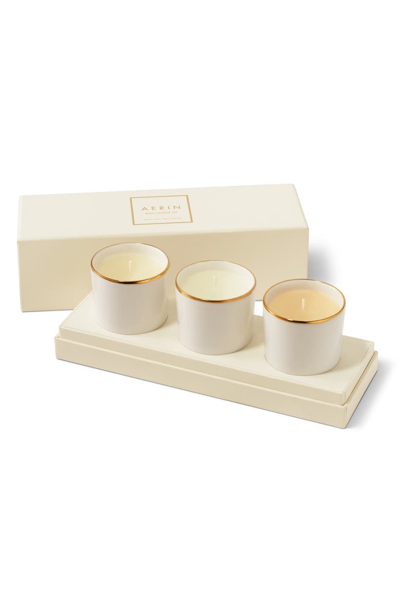 Aerin Mini Candle Set, Main, color, Cream