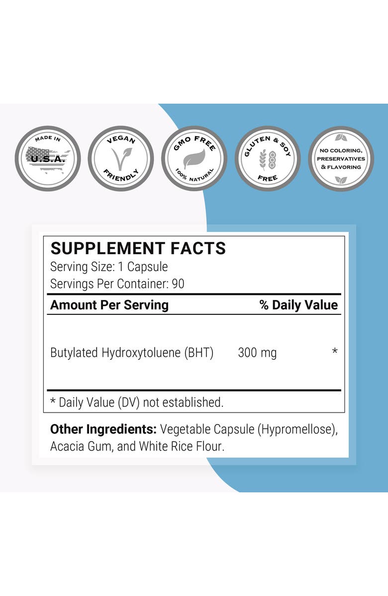 SuperSmart BHT Supplement 300mg per Day, Alternate, color, NO COLOR