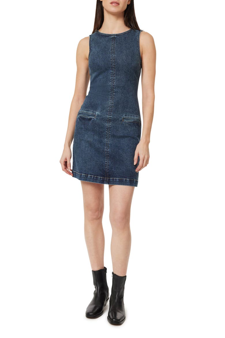 Sleeveless Denim Minidress, Main, color, RINSE