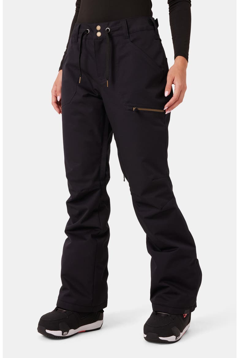 Nadia Insulated Waterproof Snow Pants, Alternate, color, BLACK
