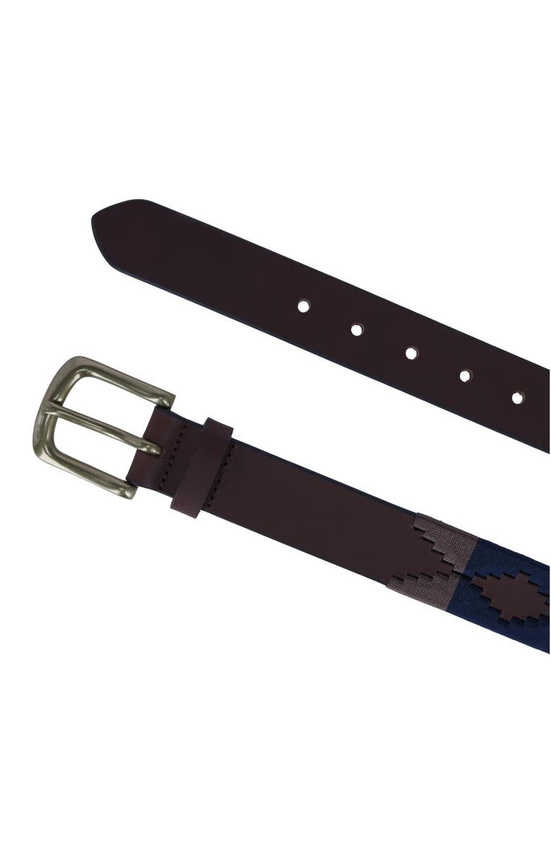 Ibex England Men's Hand Stitched 35mm Polo Belt, Alternate, color, Navy/Light Brown