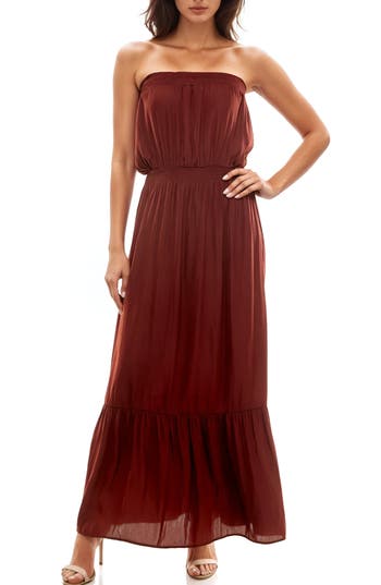 Socialite Strapless Tiered Maxi Dress
