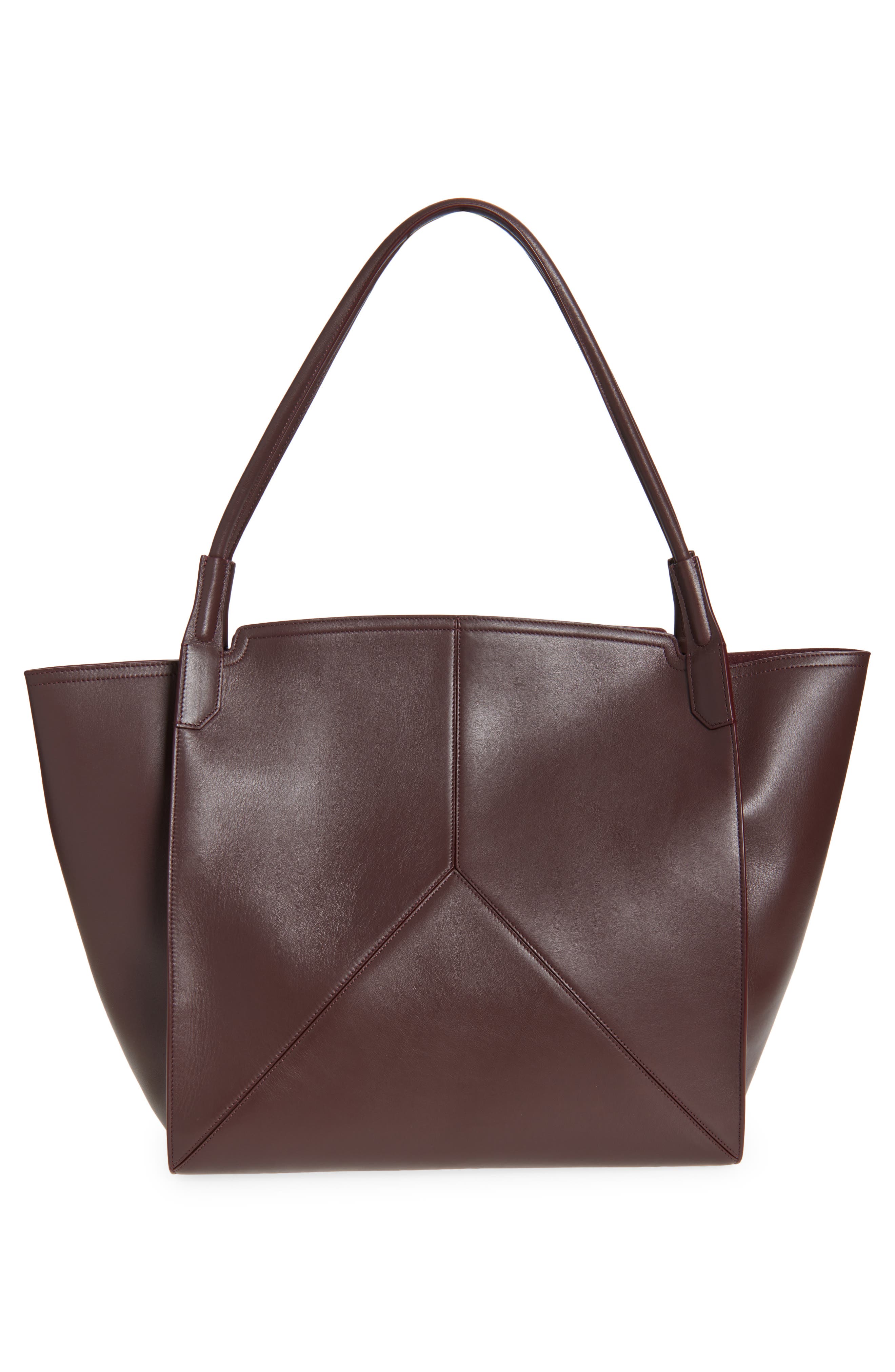Victoria Leather Tote, Alternate, color, BURGUNDY