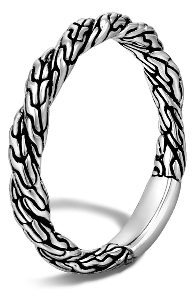 John Hardy Sterling Silver Twist Ring, Main, color, Silver