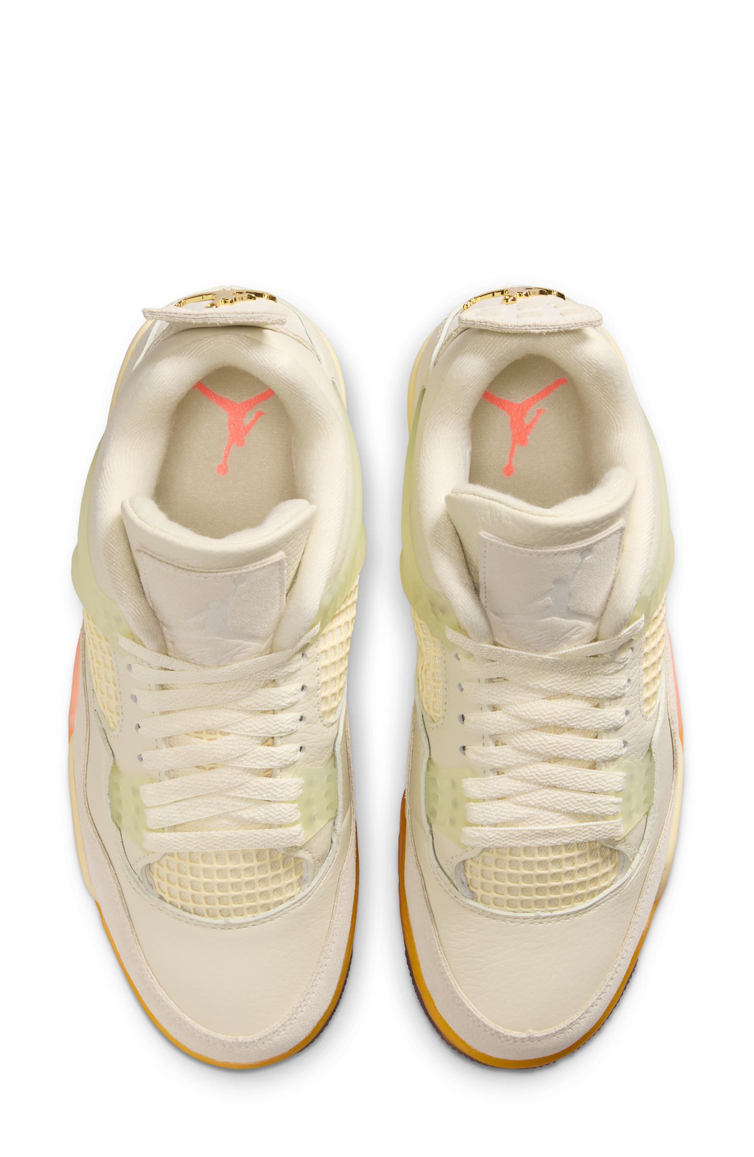 Air Jordan 4 Retro Basketball Sneaker, Alternate, color, COCONUT MILK. METALLIC GOLD