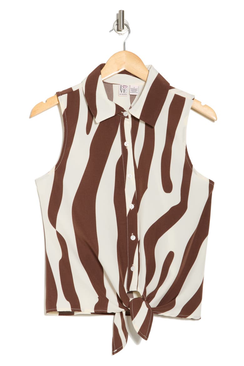 Harper Print Sleeveless Blouse, Alternate, color, HARPER ZEBRA