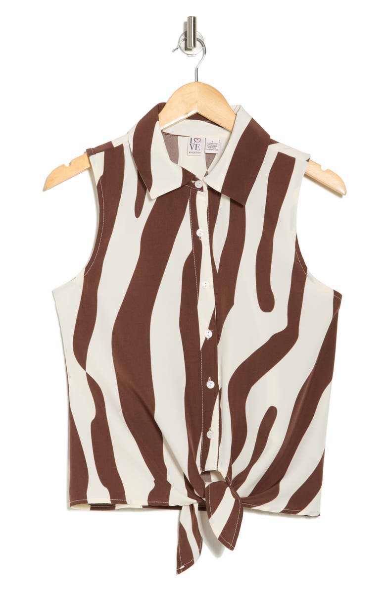 Love By Design Harper Print Sleeveless Blouse, Alternate, color, Harper Zebra