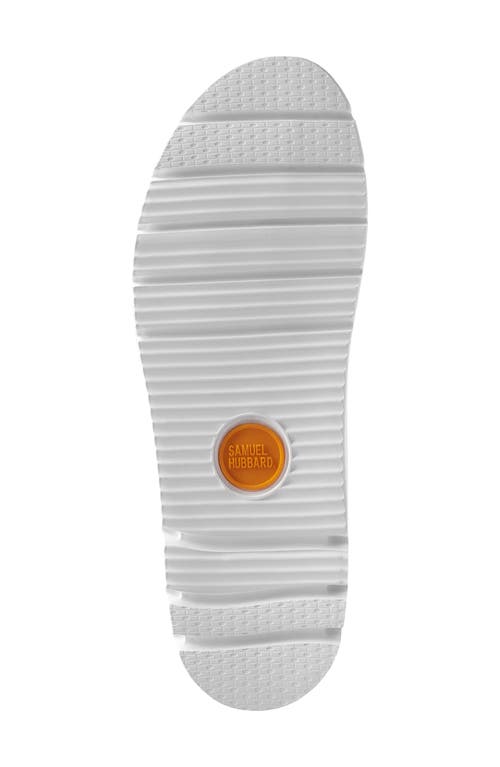 Samuel Hubbard Portola Quarter Strap Wedge Sandal In Two Tone White Leather