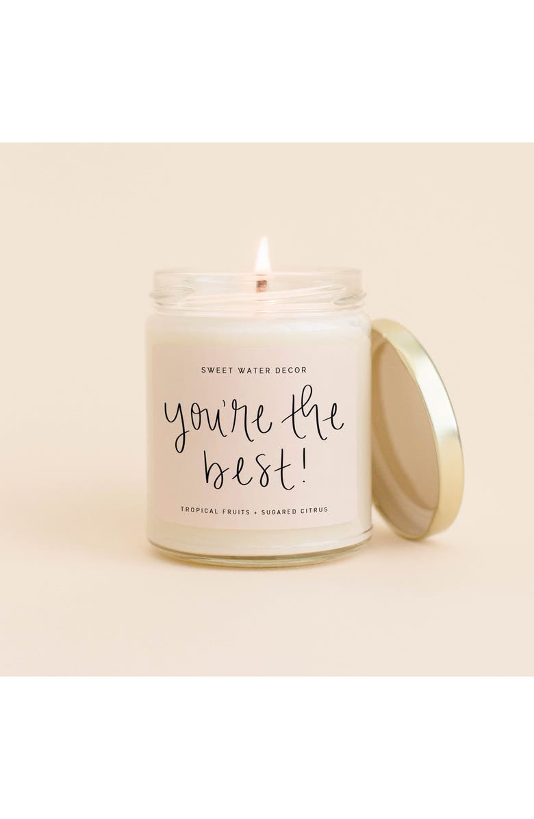 SWEET WATER DECOR You're The Best 9 oz. Soy Candle - Set of 2, Alternate, color, Pink Gold