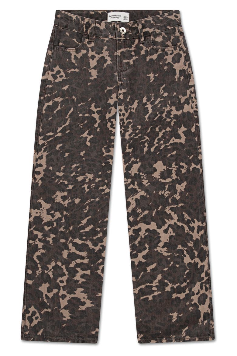 Kids' Print Low Rise Baggy Jeans, Main, color, BROWN