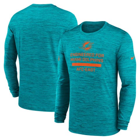 Men's Nike Aqua Miami Dolphins Sideline Velocity Performance Long Sleeve T-Shirt