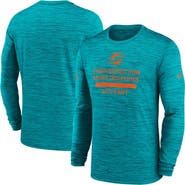 Nike Men's Nike Aqua Miami Dolphins Sideline Velocity Performance Long Sleeve T-Shirt
