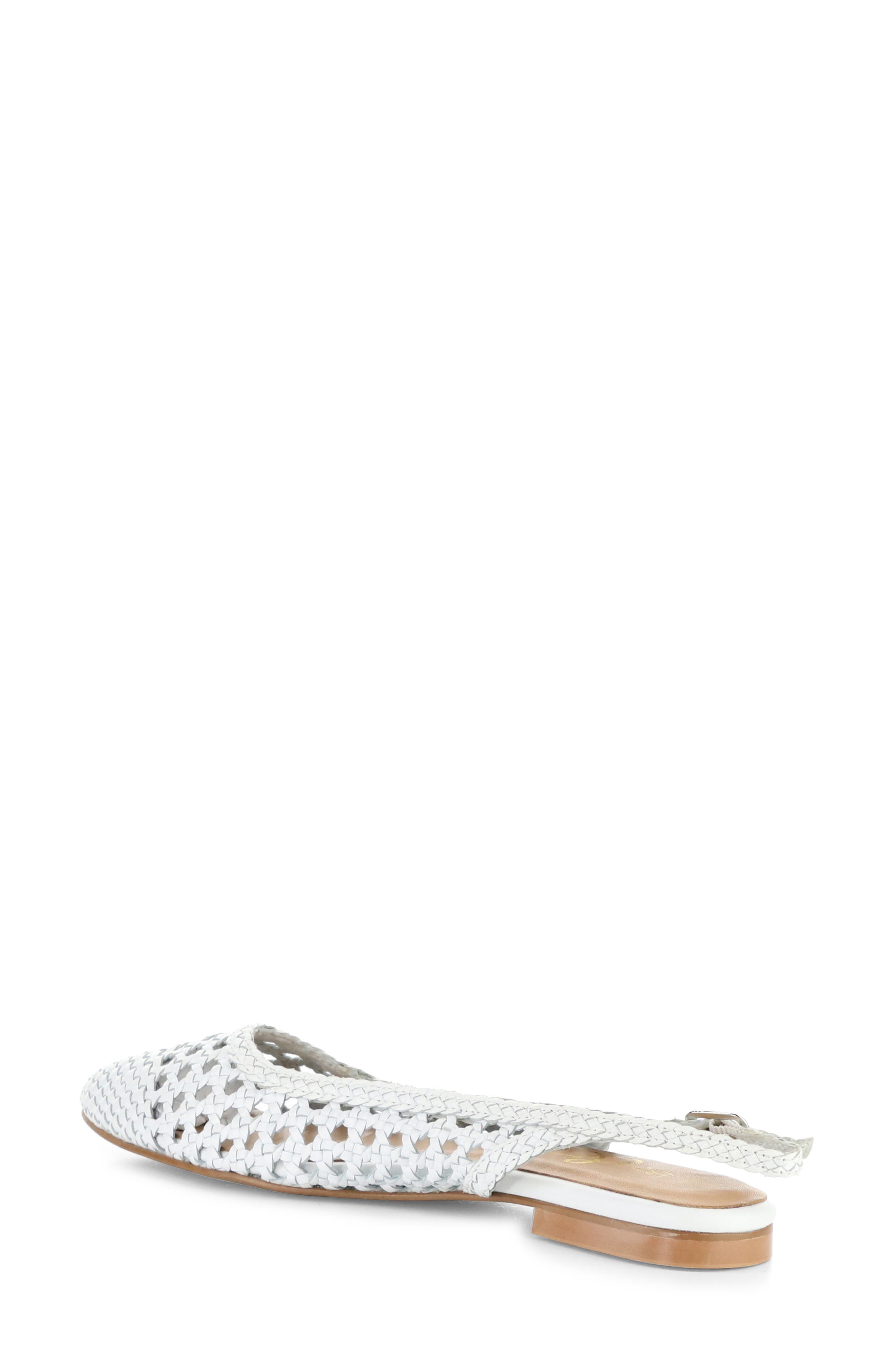 Willow Slingback Cap Toe Flat, Alternate, color, WHITE