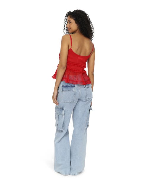 Belle & Bloom Heart Of Glass Chiffon Cami In Red