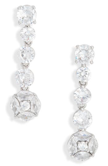 Nadri Linear Drop Earrings In Silver