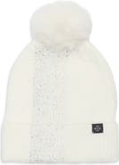 Nanette Lepore Mixed Knit Faux Fur Pom Beanie