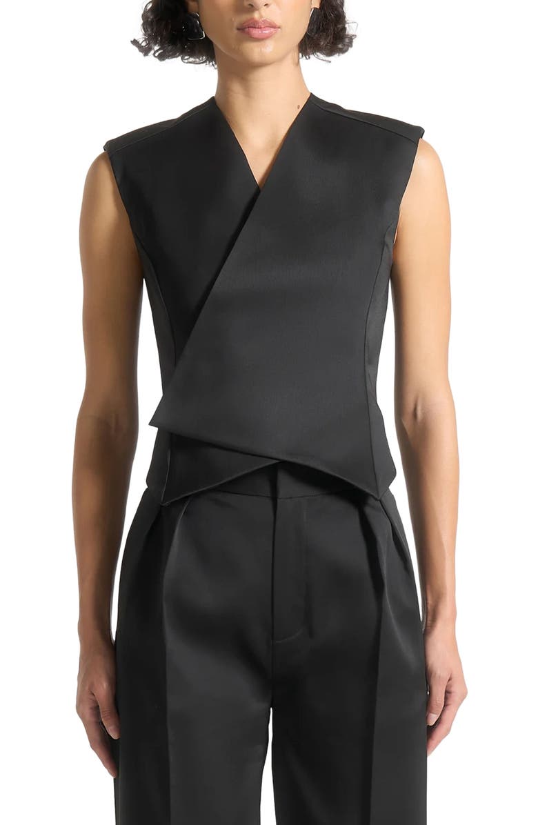 Manière De Voir Laurence Sateen Wrap Waistcoat, Main, color,