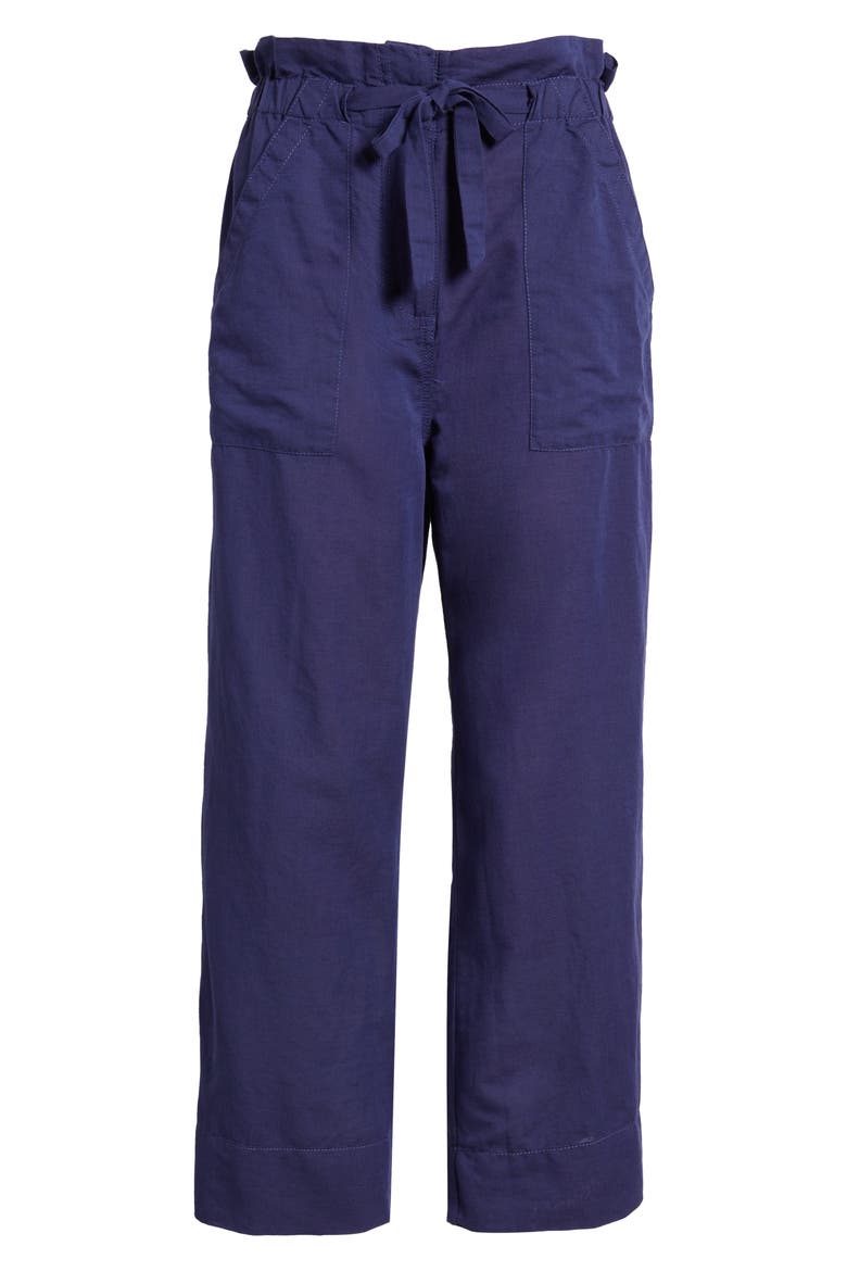 Linen & Cotton Drawstring Pants, Alternate, color, PATRIOT BLUE
