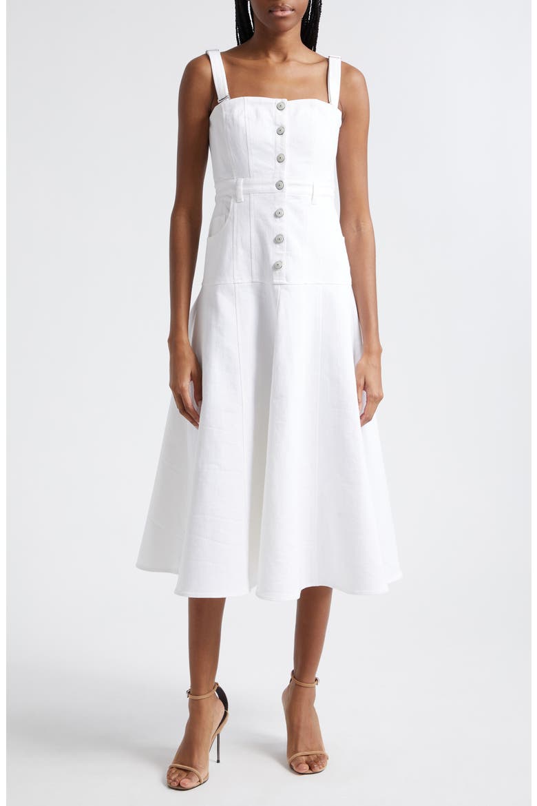 Veena Fit & Flare Dress, Main, color, WHITE