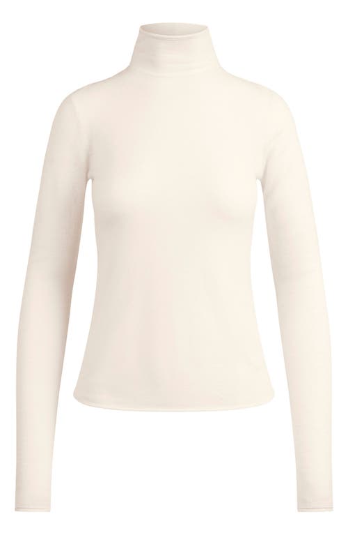Skims Featherweight Cashmere Long Sleeve Turtleneck Top In White