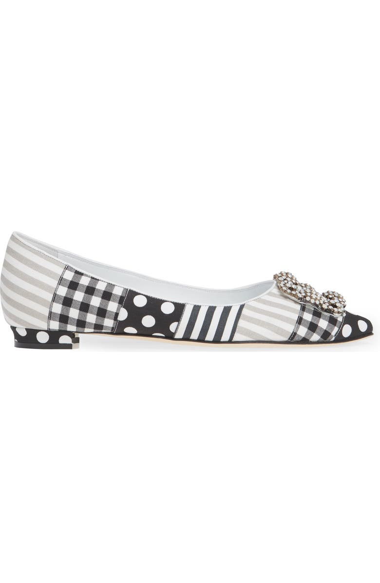 Manolo Blahnik Hangisi Patch Pointy Toe Flat, Alternate, color,