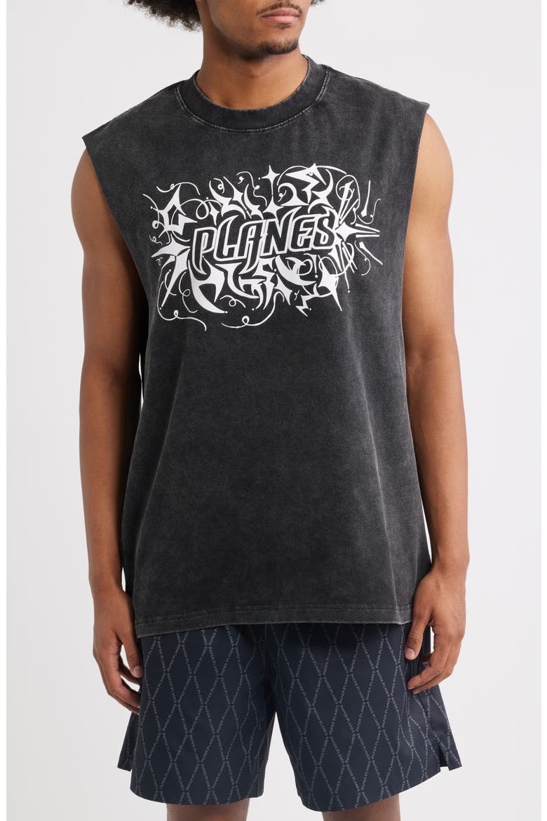 Graphic Muscle Tank, Main, color, WASHED BLACK