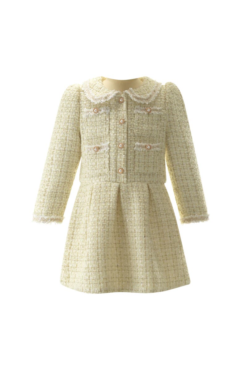 Rachel Riley Tweed Dress, Main, color, Beige