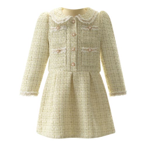Rachel Riley Tweed Dress In Beige