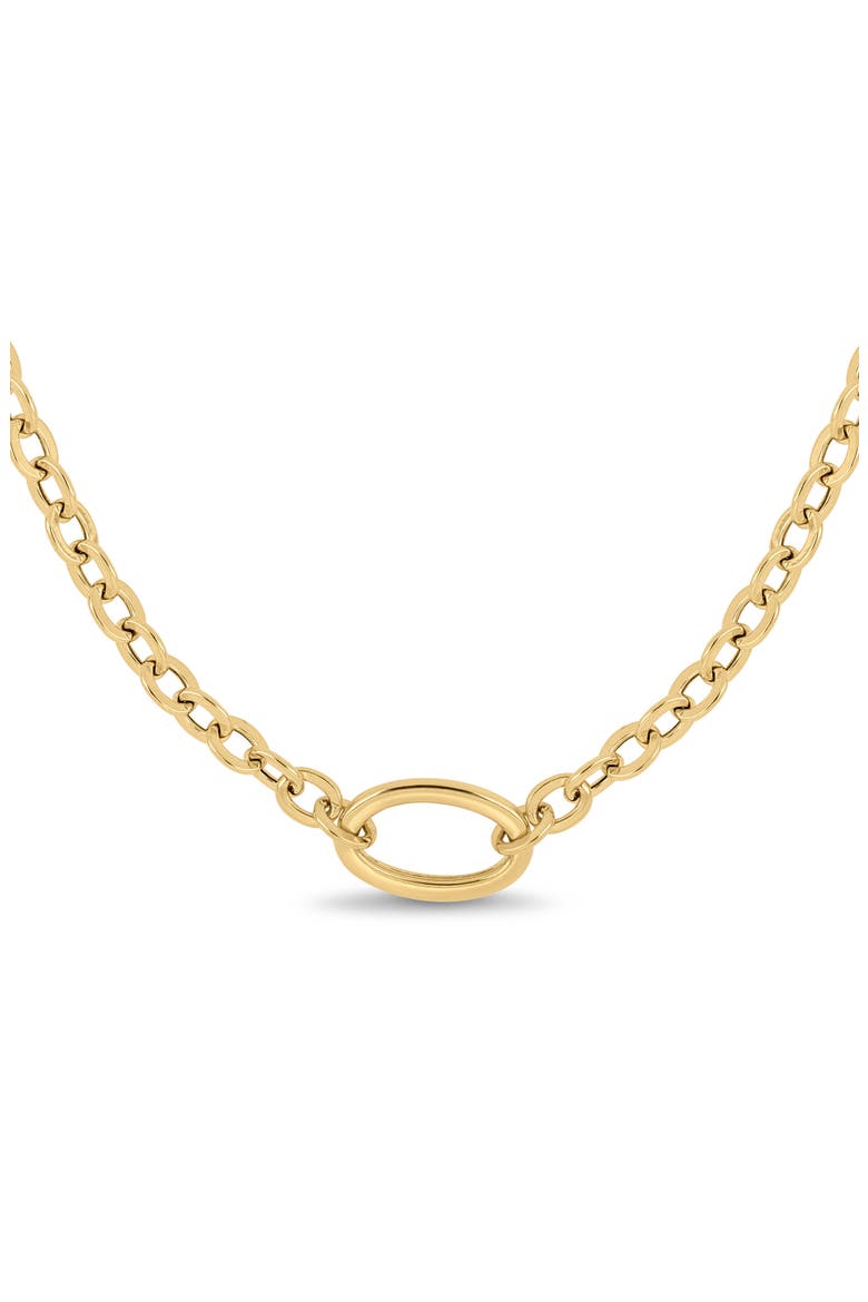 14K Gold Oval Pendant Necklace, Alternate, color, 14K YELLOW GOLD