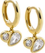 BY ADINA EDEN Double Pear CZ Drop Huggie Earring