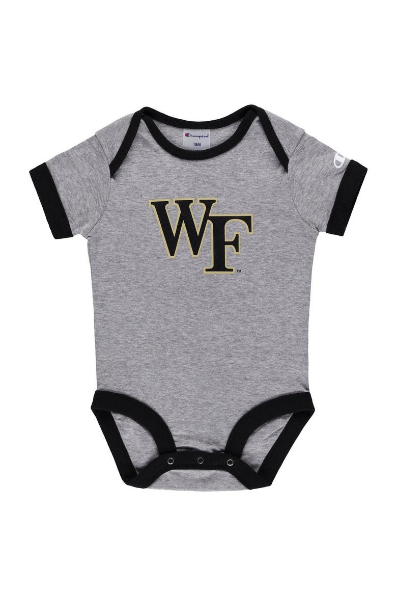 Infant Champion Black/Heather Gray Wake Forest Demon Deacons I Wanna Be Three-Pack Bodysuit Set, Alternate, color, Black