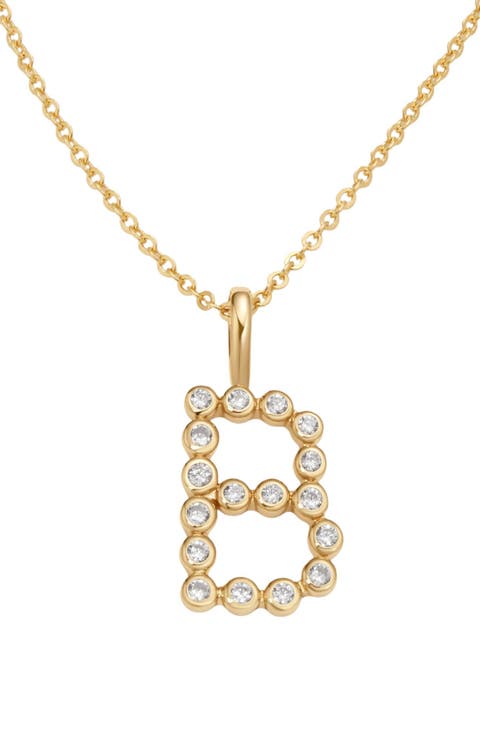 CZ Poppy Initial Necklace