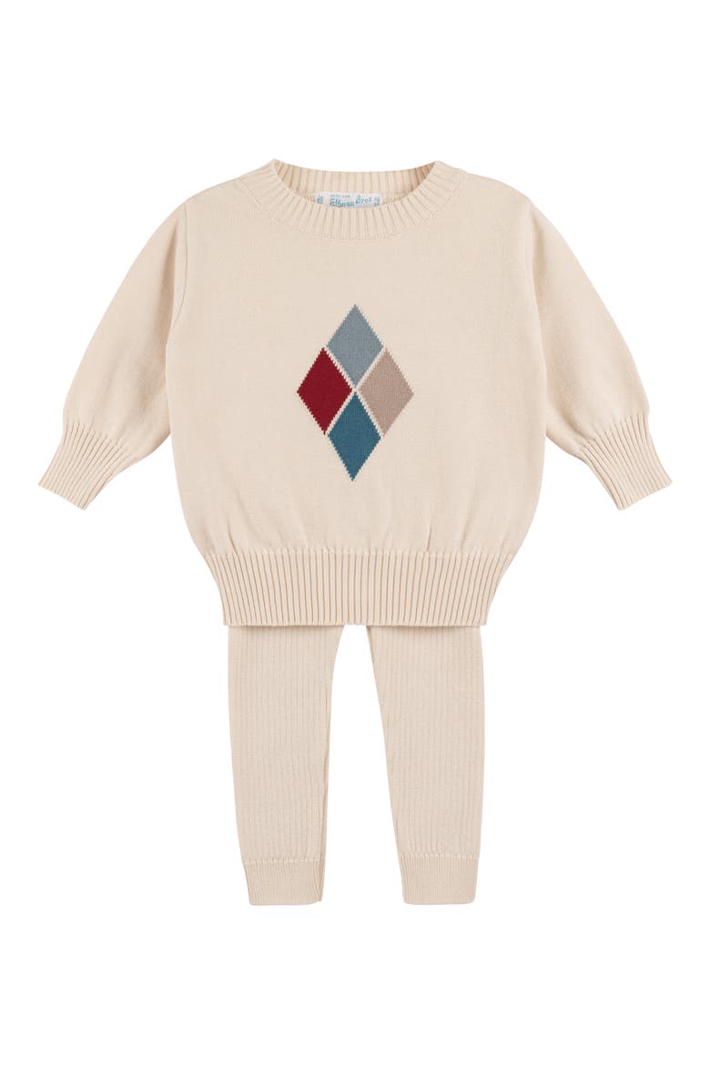 Argyle Sweater & Rib Pants Set, Main, color, ECRU