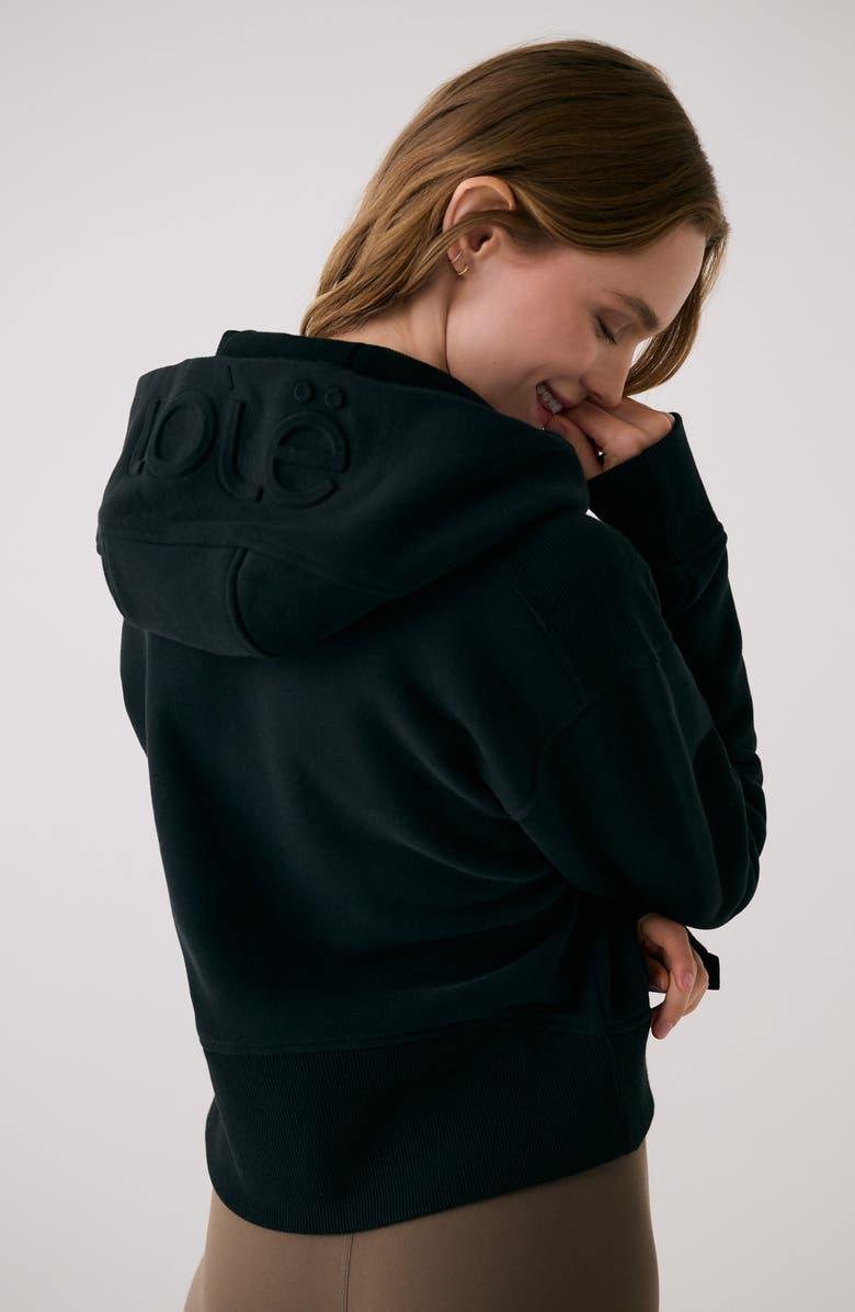 Lole Yonder Zip-Up Hoodie, Alternate, color, Black