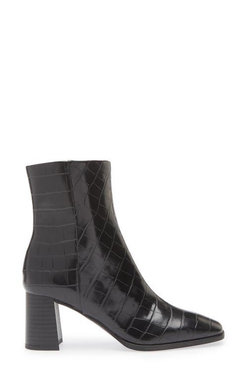 Nordstrom Rack Normandy Block Heel Bootie In Black Croco