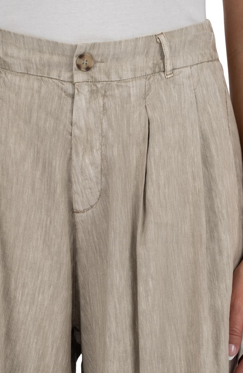 KUT from the Kloth Catalina Pleated Linen Blend Shorts, Alternate, color, Wheat