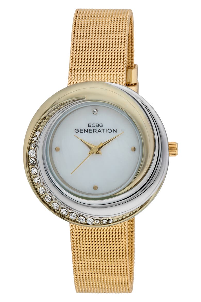 Nova 3 Faux Leather Strap Watch, 35mm, Main, color, GOLD
