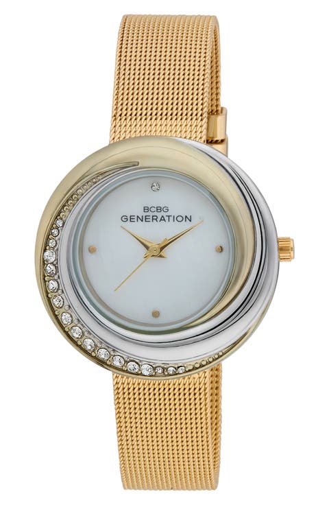 Nova 3 Faux Leather Strap Watch, 35mm