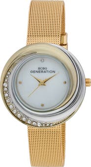 BCBG Nova 3 Faux Leather Strap Watch, 35mm