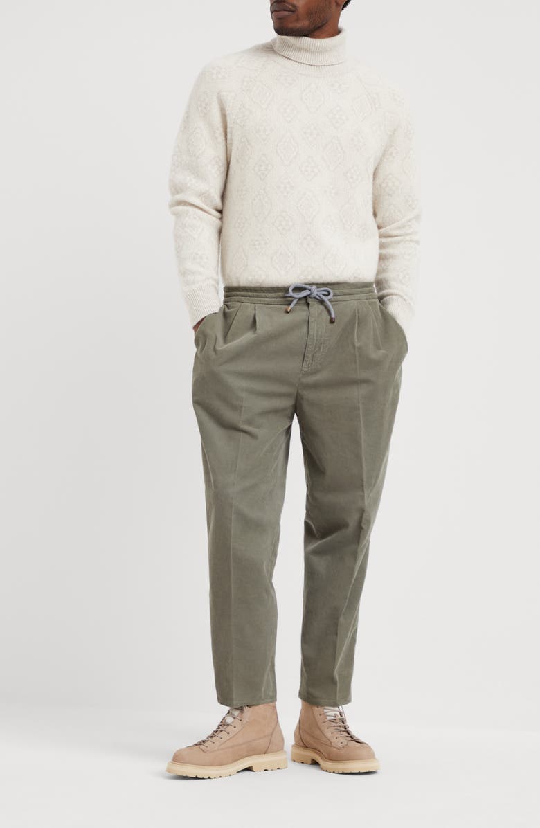 Brunello Cucinelli Leisure fit trousers with drawstring, Alternate, color,